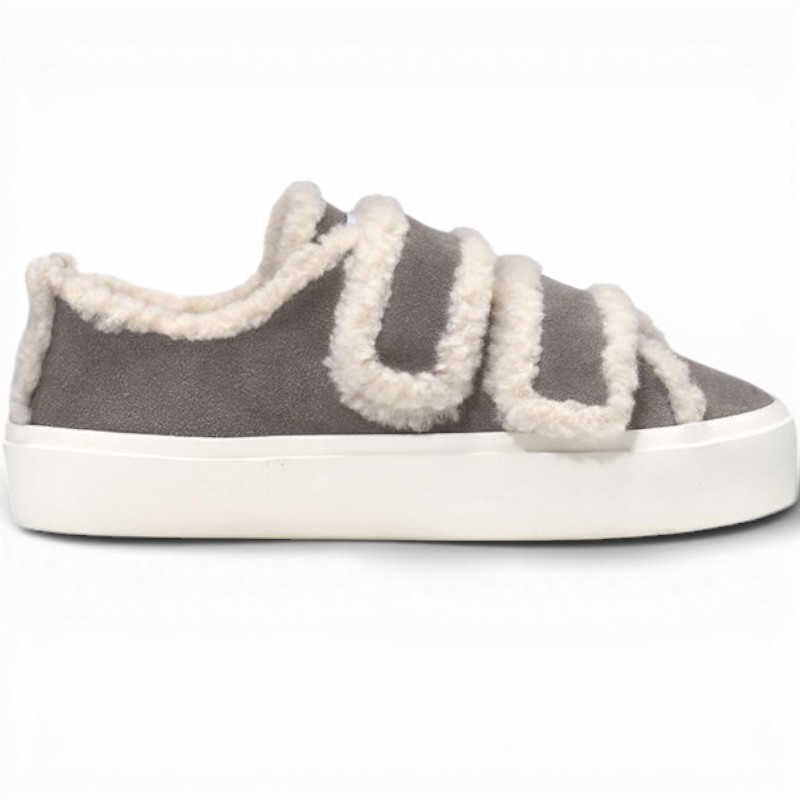 Shearling low Velcro grey